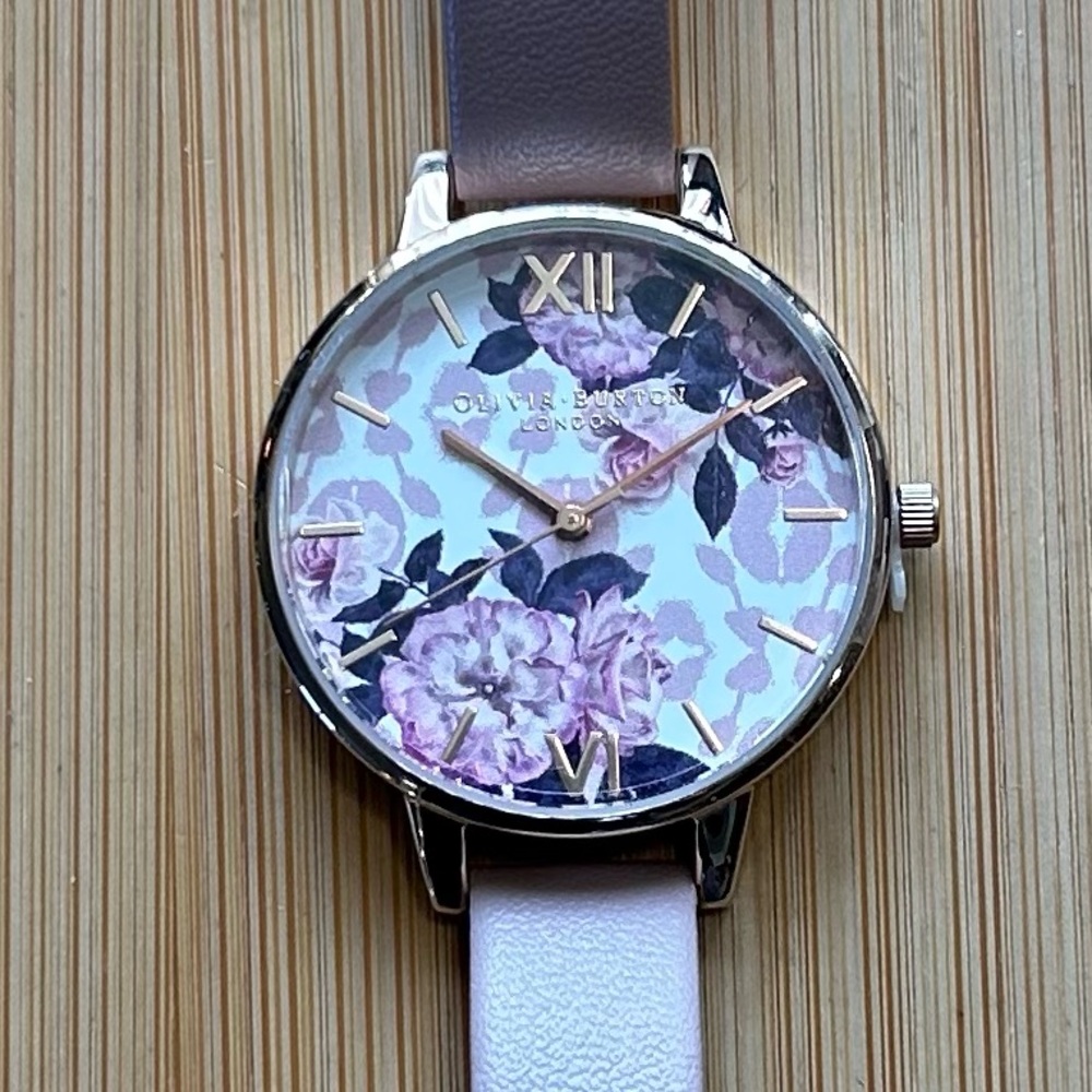Olivia Burton Watch With 34mm Floral Face & Pink Band